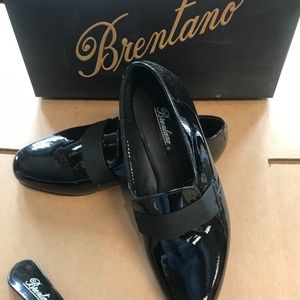 Brentano Patent Leather Slip on Tux Shoes 8.5 W
